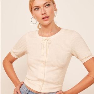 Reformation NWT Cardi Top Ivory XS